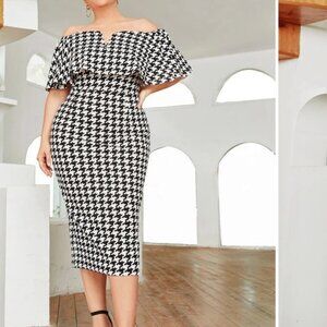 PLUS SIZE - midi off shoulders dress